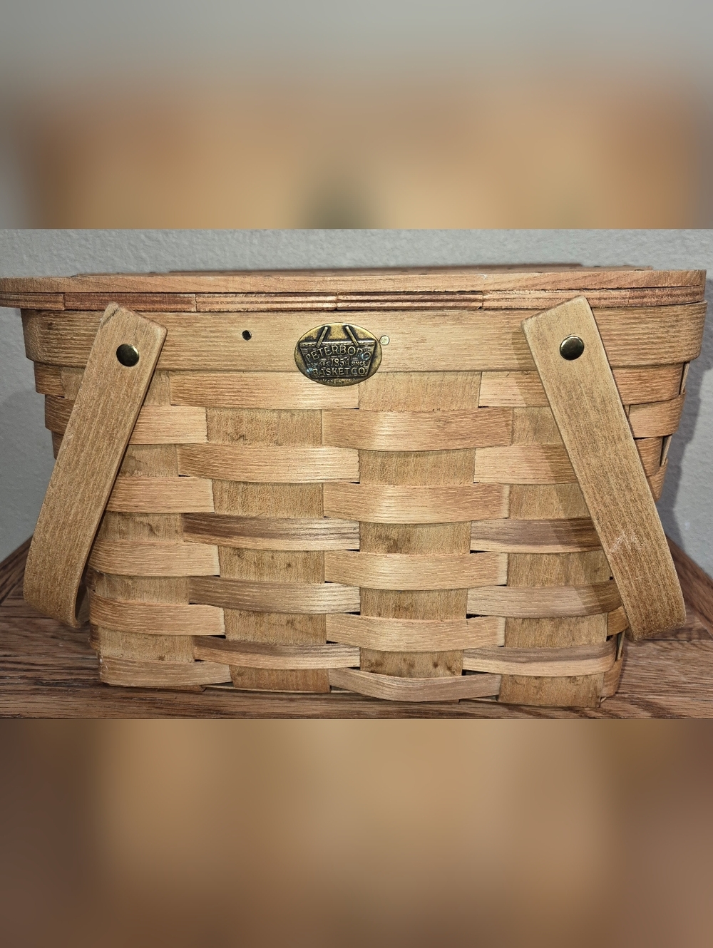 Vintage Picnic Basket manufactured by the Peterboro Basket Company
